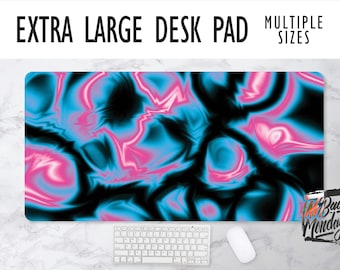 Electricity Hologram Desk Mat, Home Office, Office Decor, Trendy Workspace, Work Essentials, Trippy Print, Office Supplies, Gamer, Student