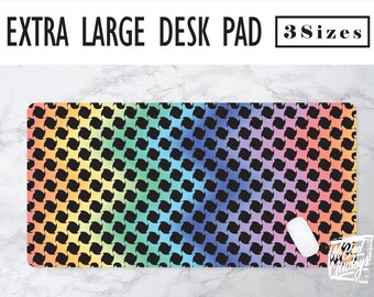 Twisted Checker Print Desk Mat, Office Decor, Home Office, Work Essentials, Student Desk, Gaming Desk, Mousepad, Workspace Decor, Trippy