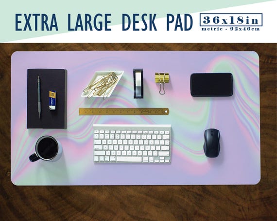 Iridescent Print Extra Large Desk Pad With Available Custom Etsy