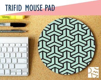 Trifid Pattern Round Mousepad, Desk Accessory