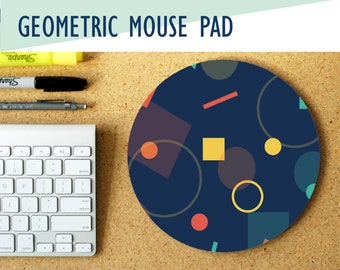 Basic Shapes Round Mouse Pad, Office Decor, Office Desk Accessory, Home Office, Trendy Workspace, Gaming Desk, Work Essentials, Work Desk