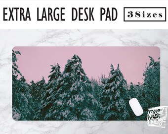 Winter Evergreens Desk Mat, Office Decor, Home Office, Work Essentials, Student Desk, Gaming Desk, Mousepad, Workspace Decor, Desk Accessory