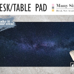 Deep Space Blue Print Desk Mat, Office Decor, Home Office, Work Essentials, Student Desk, Gaming Desk, Mousepad, Workspace, Desk Accessories