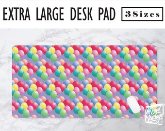 Balloon Pattern Desk Mat, Office Decor, Home Office, Work Essentials, Student Desk, Gaming Desk, Mousepad, Workspace Decor, Desk Accessories