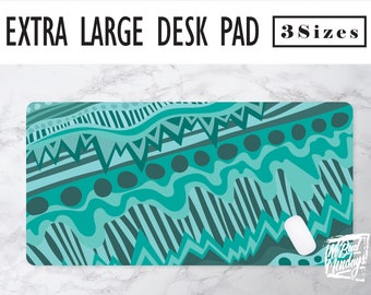 Hand Drawn Pattern Desk Mat - 6 Colors - 3 Sizes - High Quality Digital Print, Extended Mouse Pad, Trendy Print, Cute Workspace, Desk Pad