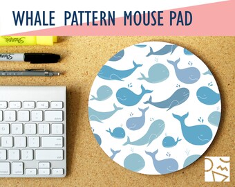Whale Pattern Mousepad, Home & Office, Home Office, Office Decor, Trendy Workspace, Work Essentials, Gamer Desk, Work Essentials, Whales