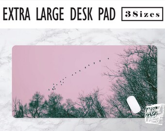 Winter Birds Desk Mat, Office Decor, Home Office, Work Essentials, Student Desk, Gaming Desk, Mousepad, Workspace Decor, Desk Accessories