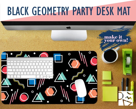 Black Geometry Party Desk Mat 2 Sizes Extra Large Mouse Pad Desk Mat 2 Sizes Extra Large Mouse Pad