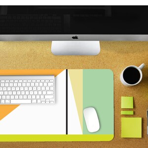 Geometric Color Block Desk Mat, Desk Accessory, Office Decor, Home Office, Work Essentials, Student Desk, Gaming Desk, Mousepad, Workspace