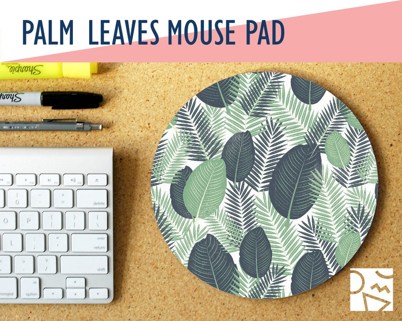 Dye Sublimation High Quality Digital Print Palm Leaves Print Mousepad Home /& Office