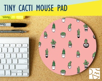 Tiny Cacti Print Mousepad, Home & Office, Desk Accessory, Home Office, Office Decor, Trendy Workspace, Gaming Desk, Work Essentials