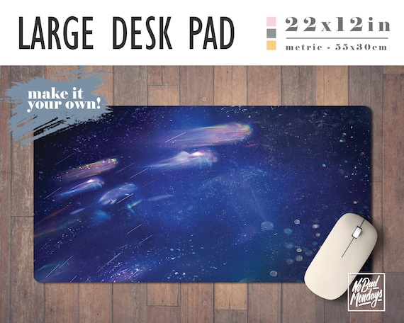 Galaxy Print Desk Mat, Extended Mousepad, Trendy Workspace