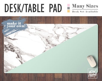 Marble Print Extended Desk Mat, Home Office Decor