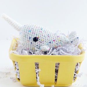 crocheted narwhal plushie