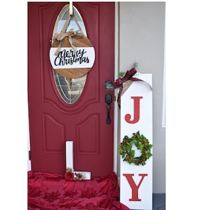 Christmas Porch Sign  |  Joy Sign  |  Buffalo Plaid Christmas Decor  |  Outdoor Christmas Decor  |  Porch Decor