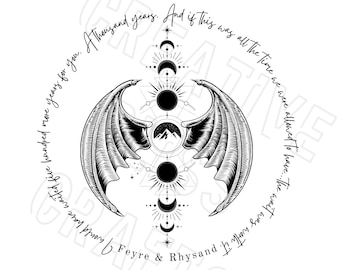 ACOTAR Rhysand and Feyre Digital Art, Download Poster, Mug, Shirts