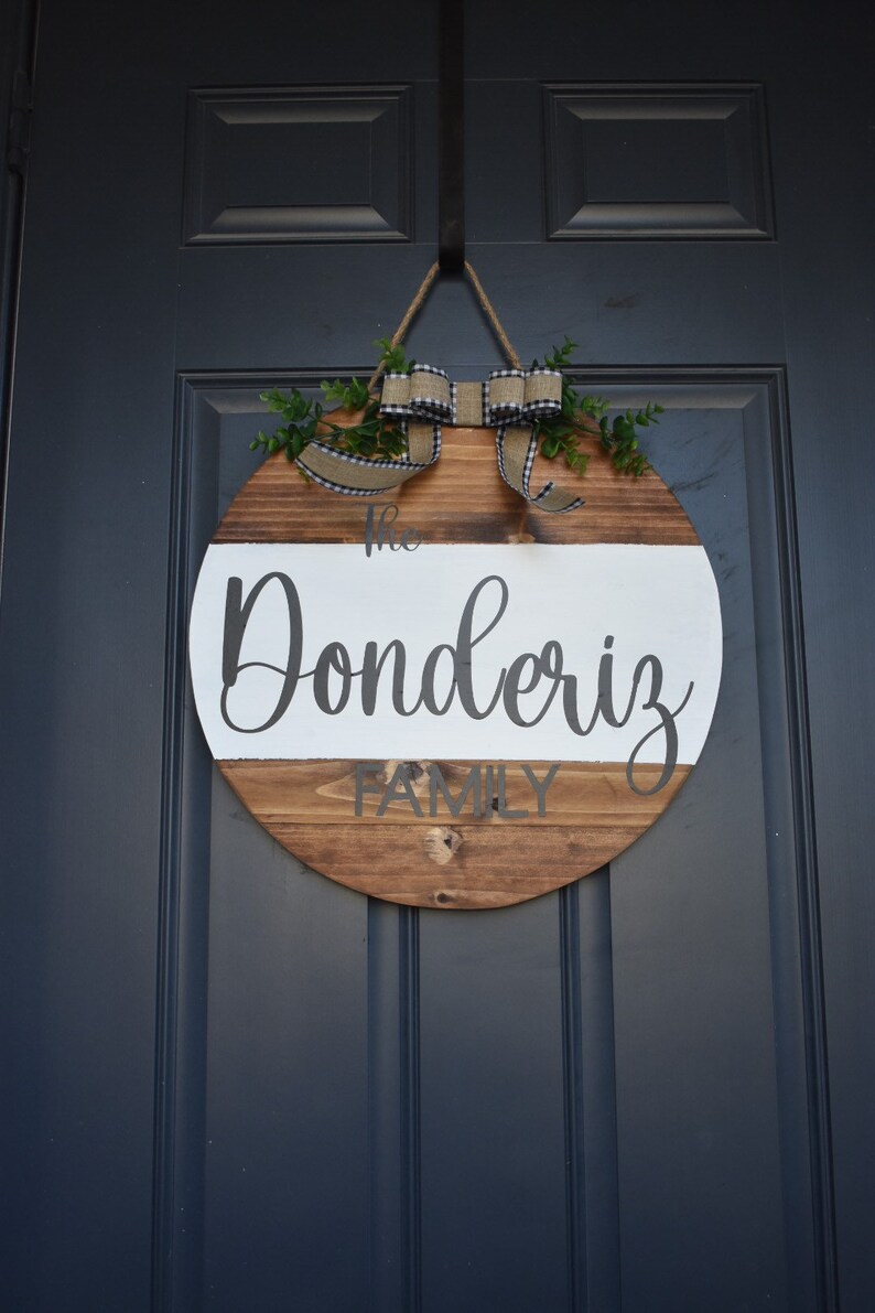 Front Door Decor | Door Hanger | Family Name | Personalized Door Hanger ...