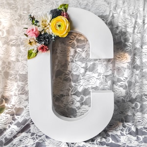 Flower Letter, Simple, Floral Letters, 16&quot; X 10&quot;, Large Floral Letter, Custom Floral Letter