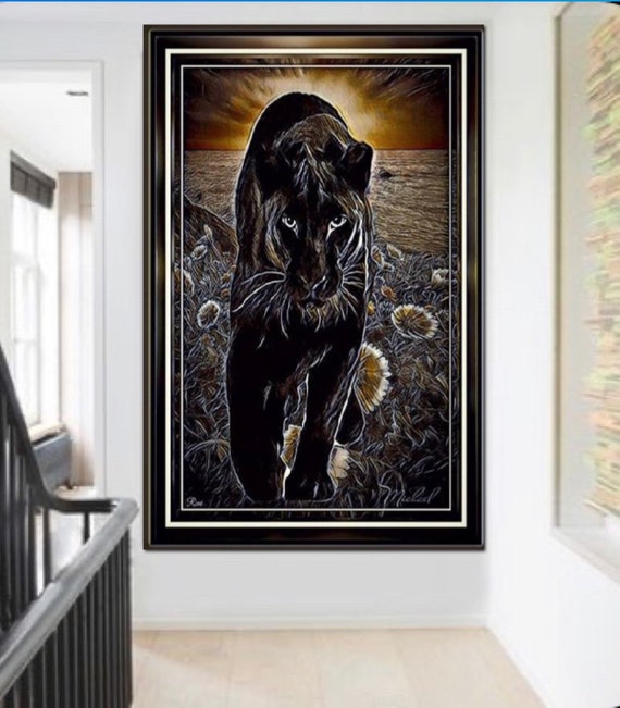 Black Panther Canvas Print Wall Hanging For Your Wall Space Etsy