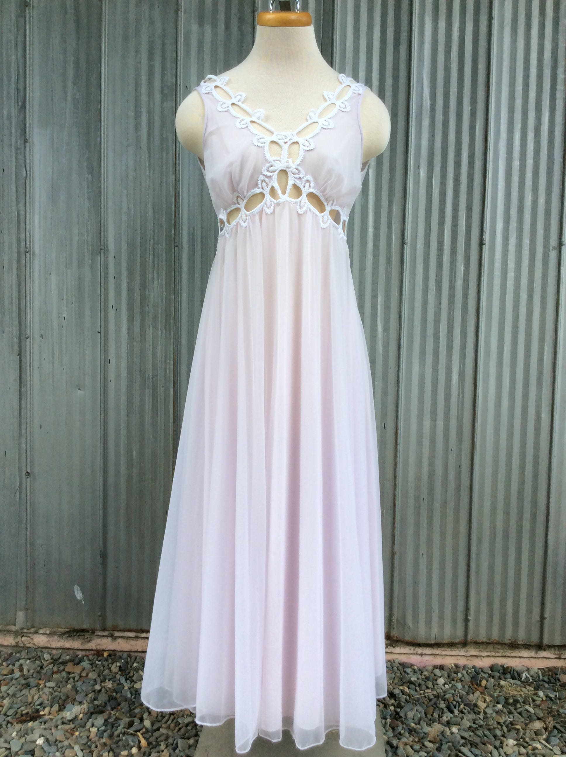 1960's Maxi Nightgown and Bathrobe Chic Lingerie Zaza Etsy