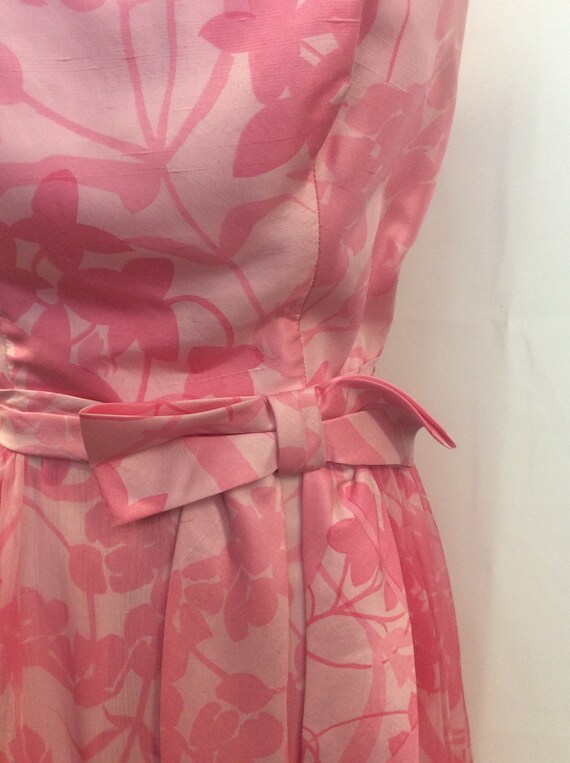 1950 Vintage swing dress / Pink Floral silk evenin