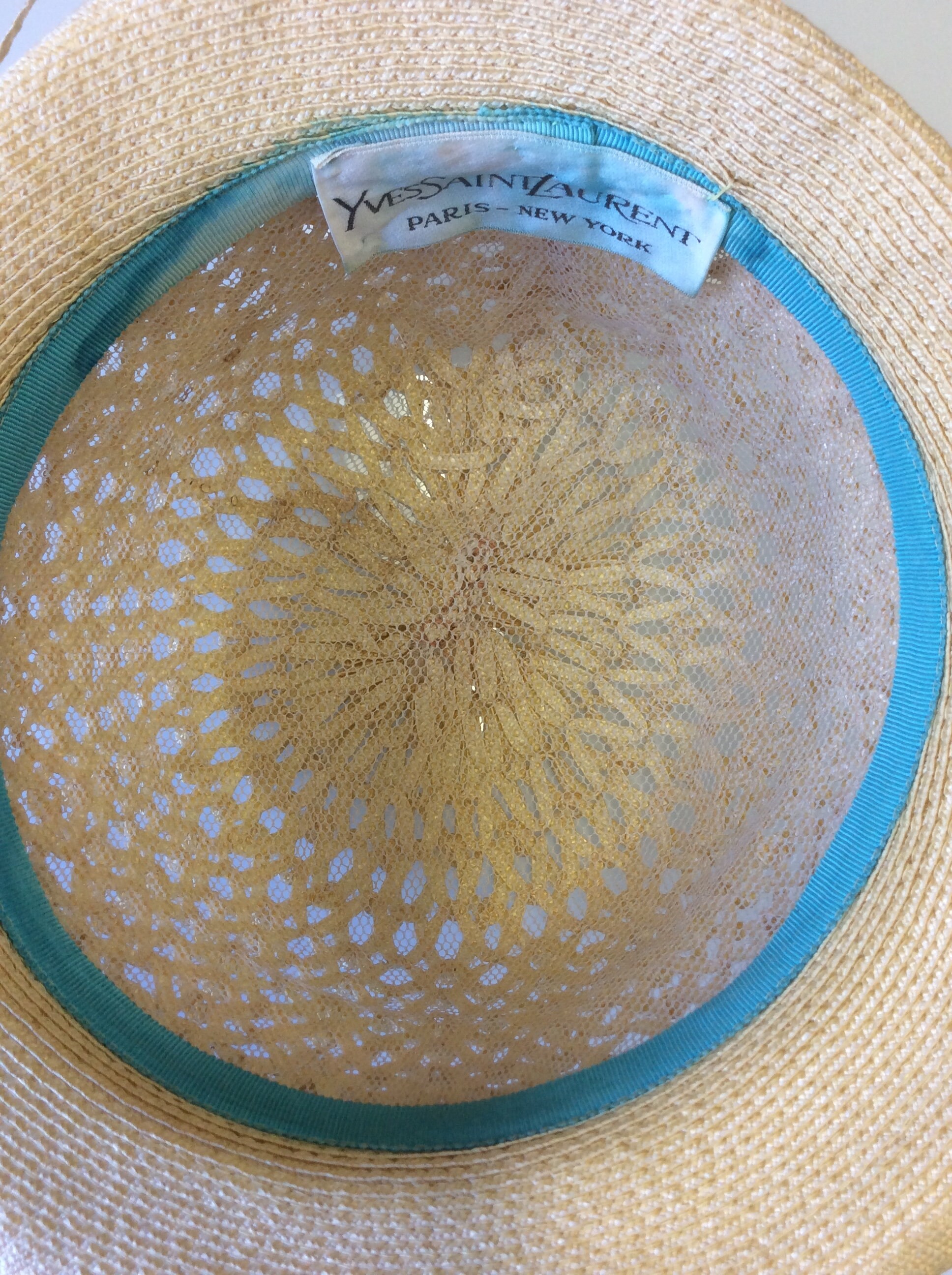 Vintage 1960s Yves Saint Laurent Paris - New York Woven/Straw Statement Hat Vintage Designer Yves Saint Laurent YSL Straw w/ Ribbon  main image 3