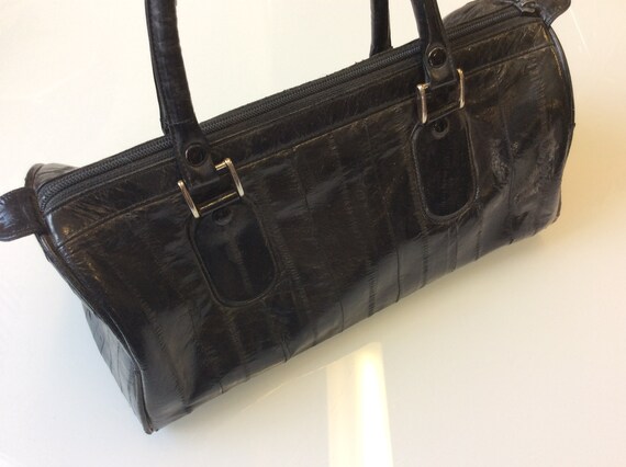 1970 Eel Skin Handbag / Vintage Evening Purse in g