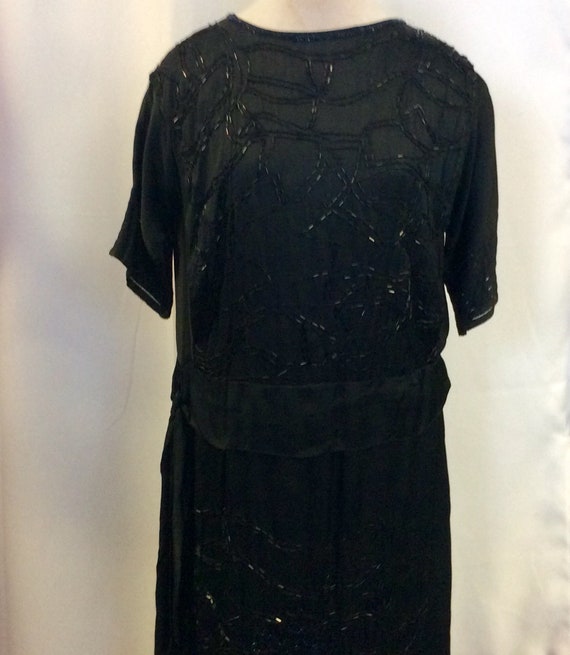 1920 Flapper dress / Elegant black dress with pear