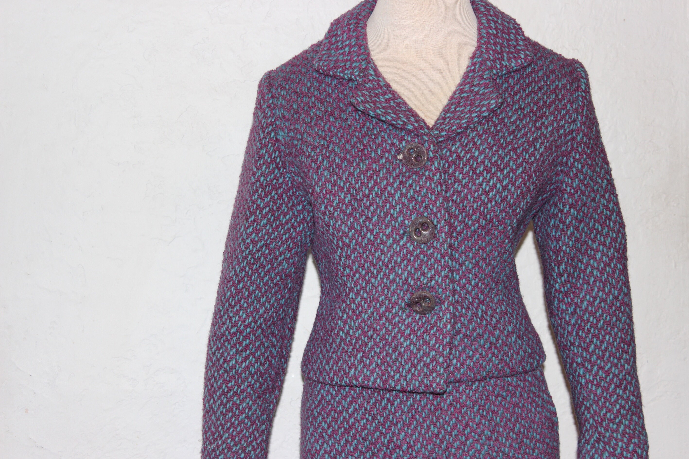 Vogue Paris 1960 Tweed Suit/ Vintage 