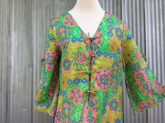 1970 Vintage maxi interior dress - Long Bathrobe