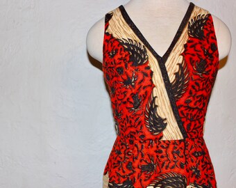 1970 Ethnic print  dress / Vintage native American print maxi dress / Hippie bohemian Chic style