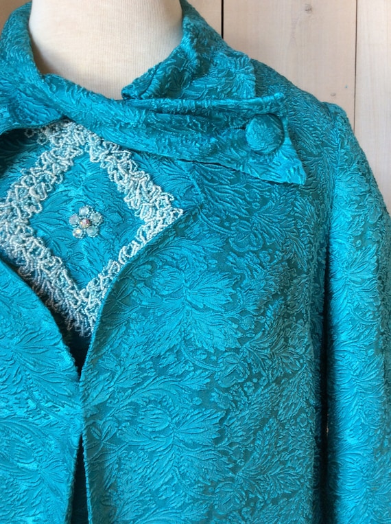 Vintage evening dress from the 1950's - blue turqu