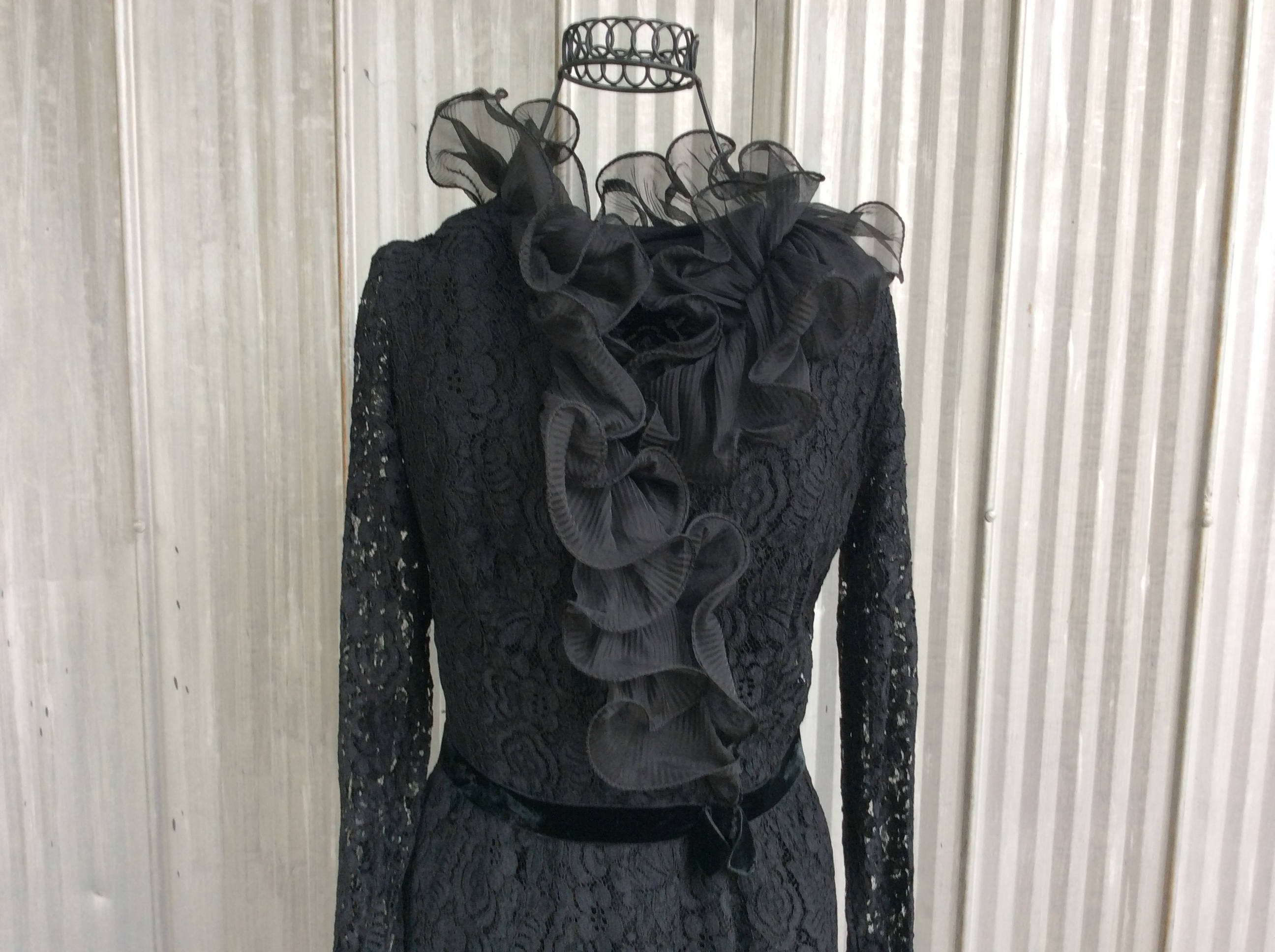 black frilly dress