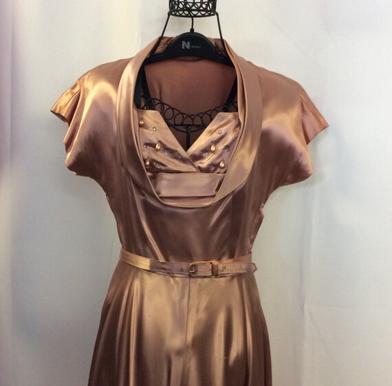Robe Swing vintage 1940-50 / Robe de soirée de sat