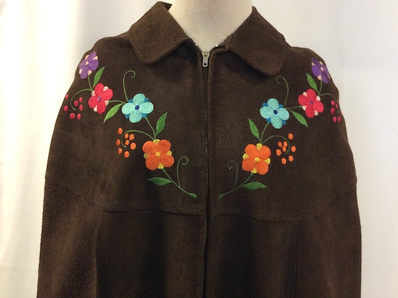 2017 Hippie Suede Cape / Large Vintage Two Tone Su