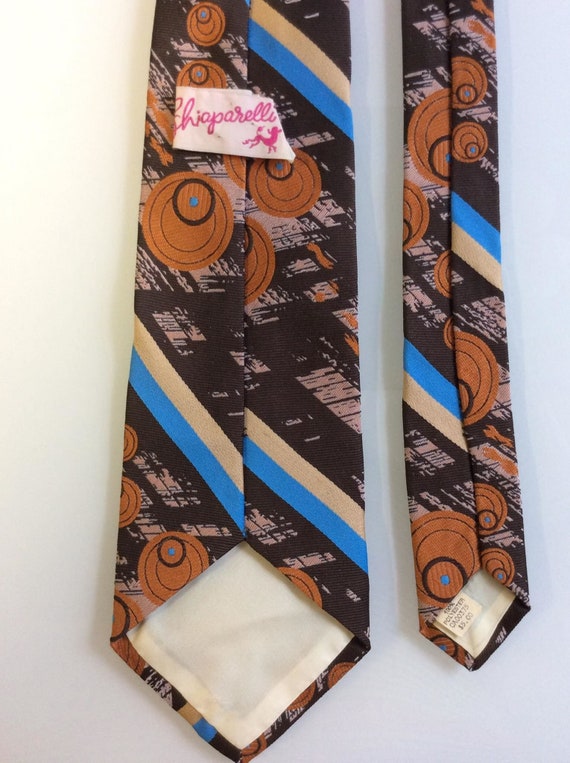 Schiaparelli designer tie 1970- Large Vintage psy… - image 3