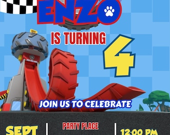 Paw Patrol Birthday Invitation: Personalized Rescue Wheel Design (Digital Download)