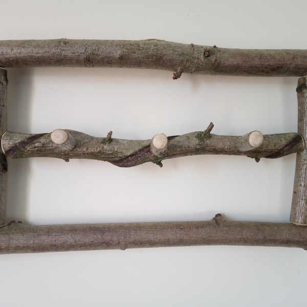 Tree Branch key Hanger - large wonky log cabin natural  keys bags housewares wood nature woodland