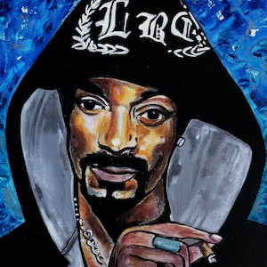 Snoop Dog original portrait painting realism in acrylics on canvas ready to hang comes with a certificate