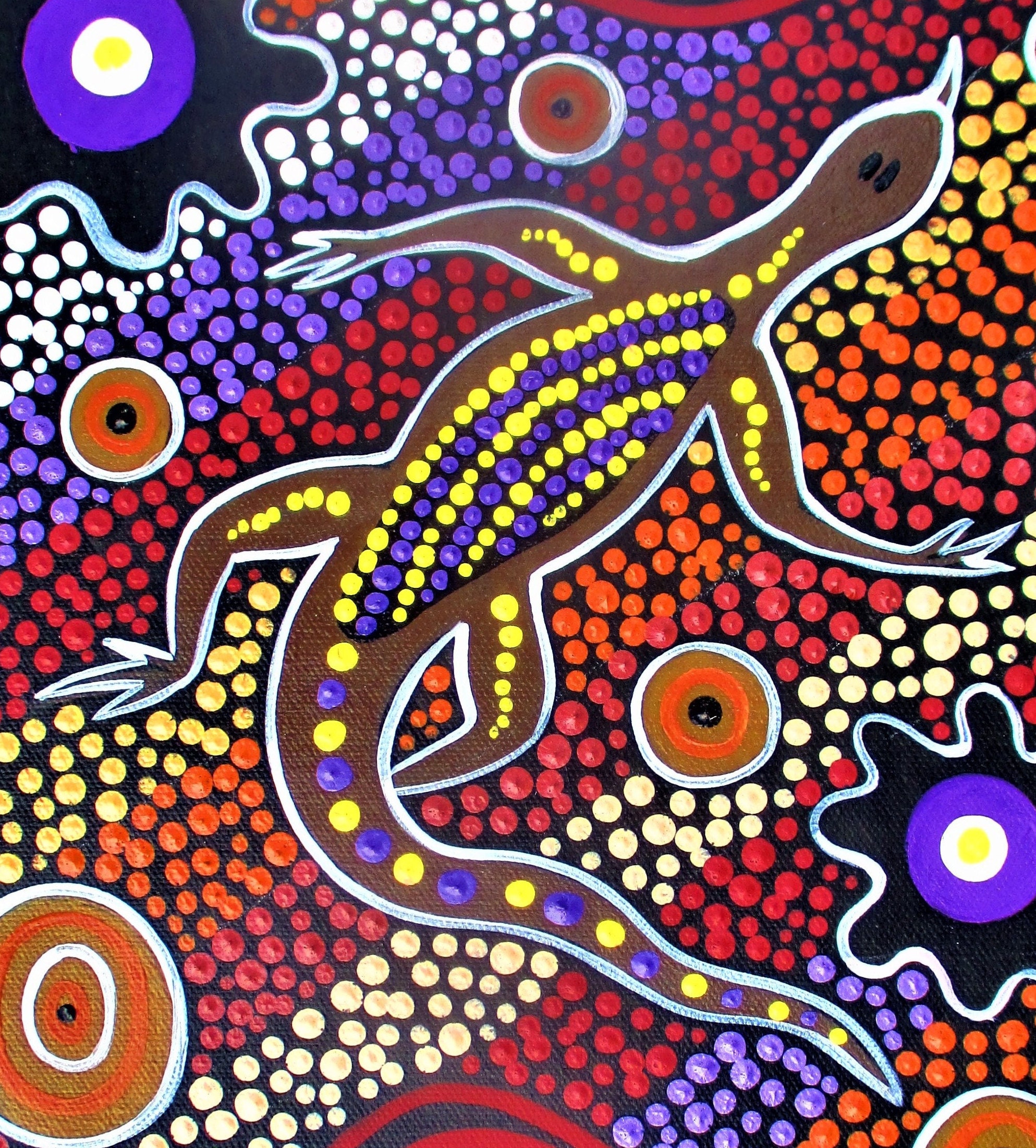 Goanna Hunting Aboriginal Art Painting Original Dot Art on Canvas Etsy — free download