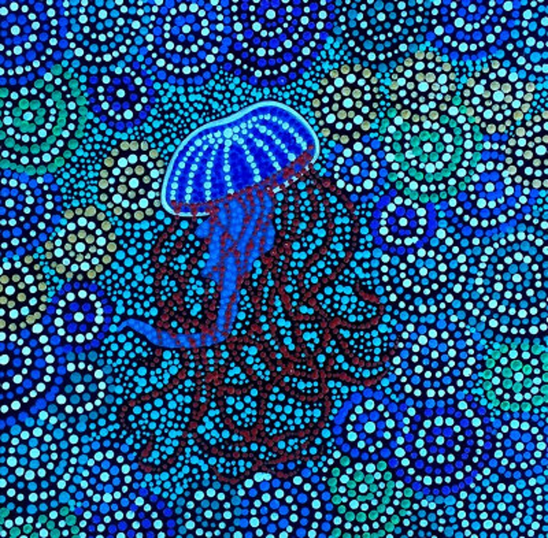 New Stunning Aboriginal Art Acrylics on Canvas Jellyfish Great Gift ...