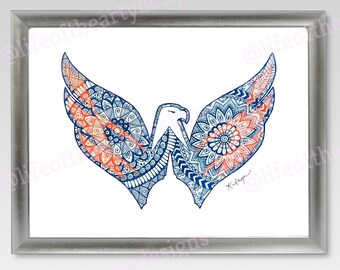 Impression du logo des Capitals de Washington dessiné à la main