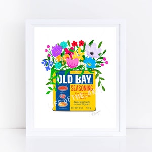 Old Bay Floral Print  | Wall Decor