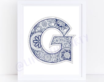 Impression du logo de l'université de Georgetown dessinée à la main