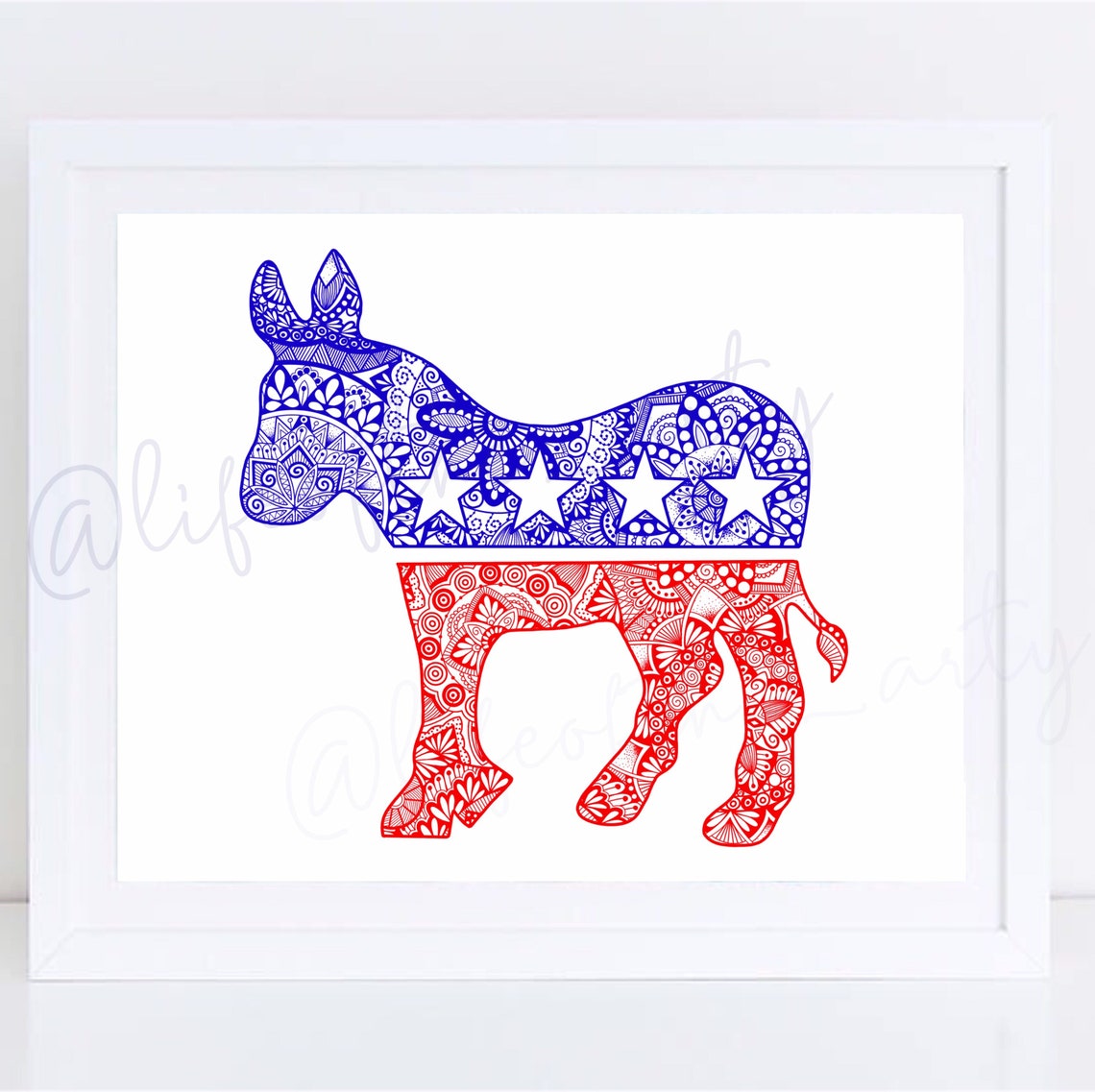 Hand-drawn Democratic Donkey Logo Print - Etsy