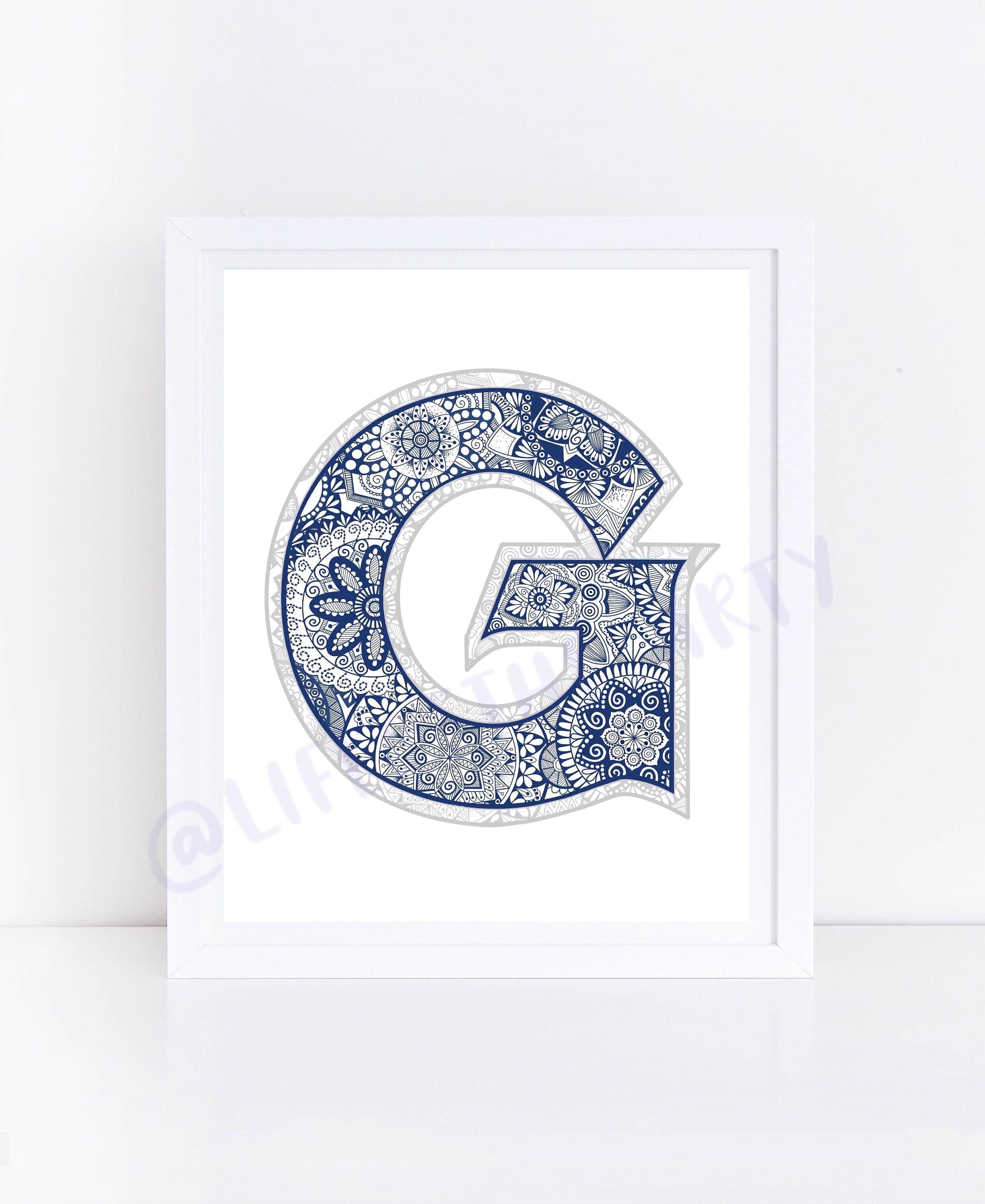 Georgetown Lettering Hand-drawn Georgetown University Logo Print - Etsy