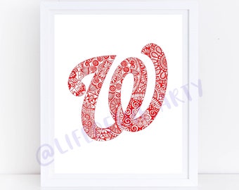 Impression du logo des Washington Nationals dessiné à la main