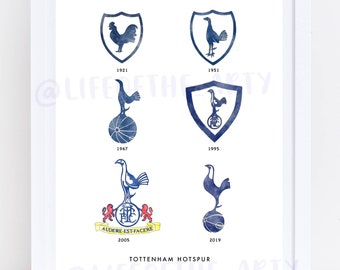 Tottenham Hotspur FC Évolution du logo | Impression aquarelle