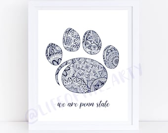 PSU Paw Print | Penn State | Decor | Grad Gift