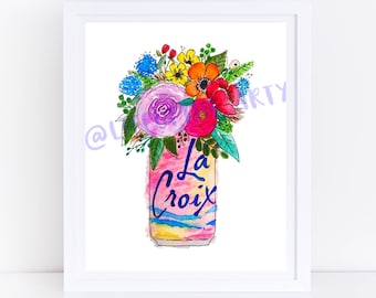 La Croix florale | Impression aquarelle